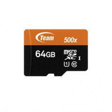 Team Group Memory Card microSDXC 64GB, UHS-I, 10MB/s Write*, with SD Adapter, Lifetime Warranty