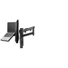 Atdec AWM Dual monitor arm solution - dynamic arms  - 135mm post - bolt - black with a note book tray