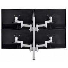 Atdec AWM Quad monitor arm solution - 460mm articulating arms - 750mm post - heavy duty clamp - silver