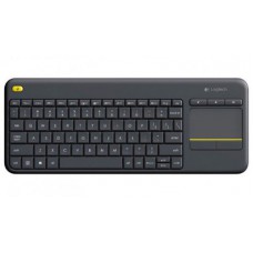 Logitech Wireless Keyboard K400 Plus, Black, USB Receiver, Inbuilt Touch Pad (Powered by 2xAA, included)