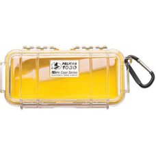 Pelican 1030 Micro Case - Clear with Yellow