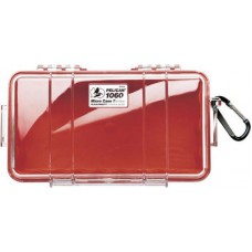 Pelican 1060 Micro Case - Clear with Red