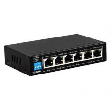 D-Link DES-F1006P-E 6-Port 10/100Mbps PoE Switch with 4 Long Reach PoE Ports and 2 Uplink Ports. PoE budget 60W