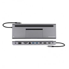 Kramer KDOCK-4 Triple display USB-C docking station - USB-C to HDMI/DP/VGA, RJ45/ 2 x USB 3.0/USB 2.0/SD/microSD/PD/3.5AUX/ PD3.0 100 Watt passthrough