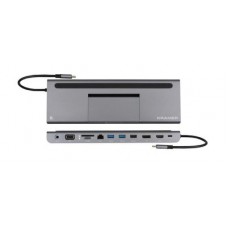 Kramer KDOCK-IT-4 Triple display USB-C docking station - USB-C to HDMI/DP/VGA, RJ45/ 2 x USB 3.0/USB 2.0/SD/microSD/PD/3.5AUX/ PD3.0 100W passthrough