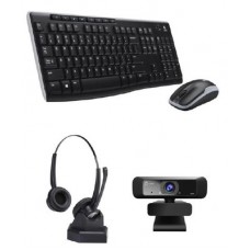 Work-from-Home Tech Bundle with J5create HD webcam, Logitech wireless Keyboard/mouse combo and Shintaro Bluetooth wireless headset