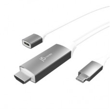 J5create JCC155G USB-C to 4K HDMI Cable With PD100W Pass-Through (USB-C Female port enable syou to connect and charge device)