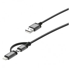 J5ceate JML11B 2-in-1 USB Charging Sync cable 100cm - USB to Apple Lighting / USB Micro-B - MFi Certified